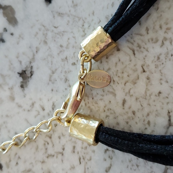 Chico's Black And Gold Corded Necklace - Picture 5 of 9